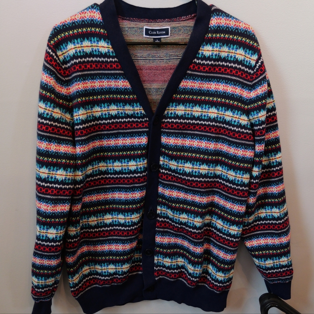 Club Room Multicolor Patterned Men's Cardigan - Picture 3 of 6
